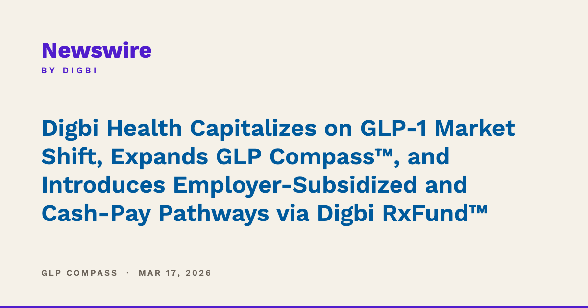 Digbi Health Capitalizes on GLP-1 Market Shift, Expands GLP Compass™, and Introduces Employer-Subsidized and Cash-Pay Pathways via Digbi RxFund™
